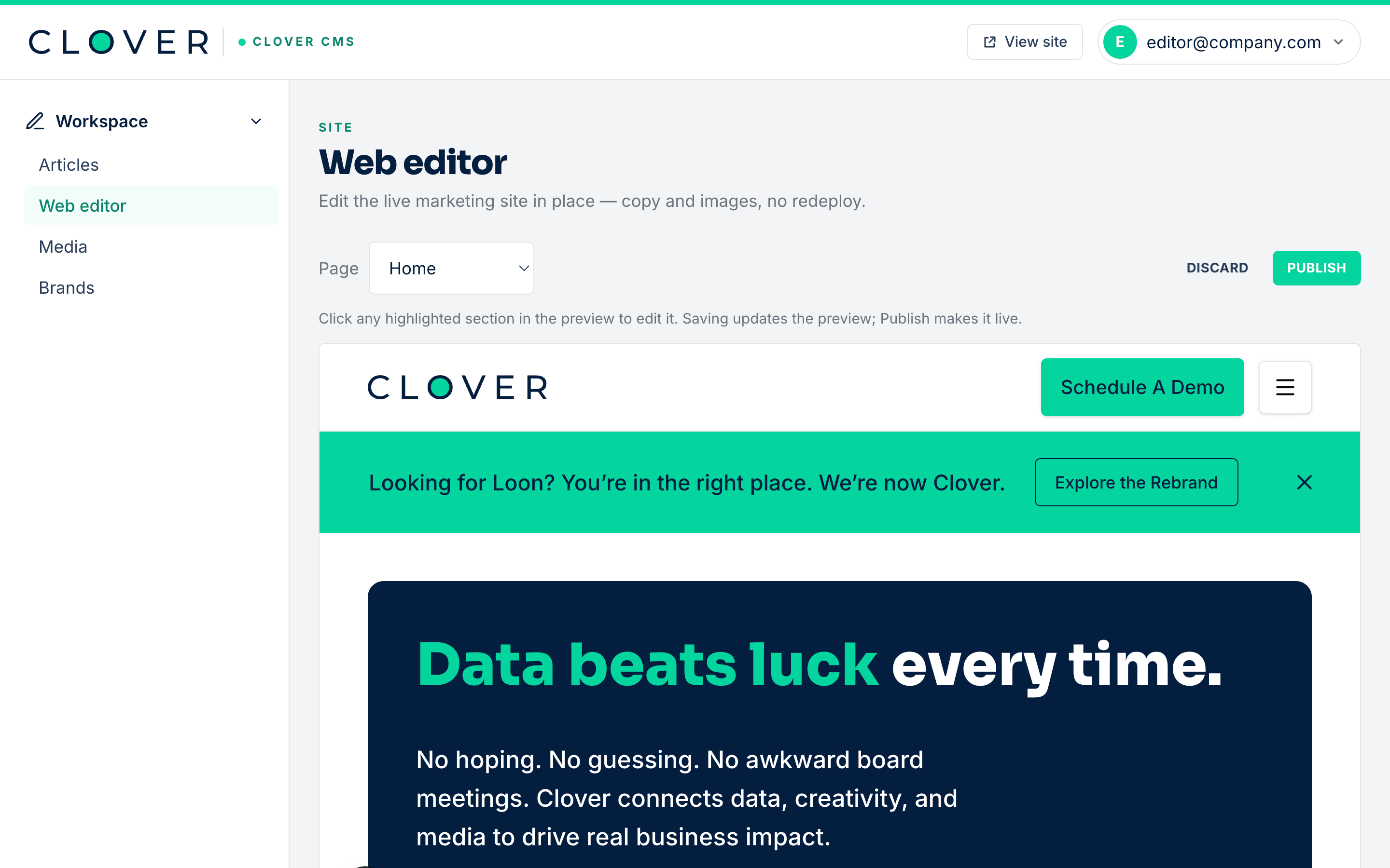 Website & Custom CMS: Web editor