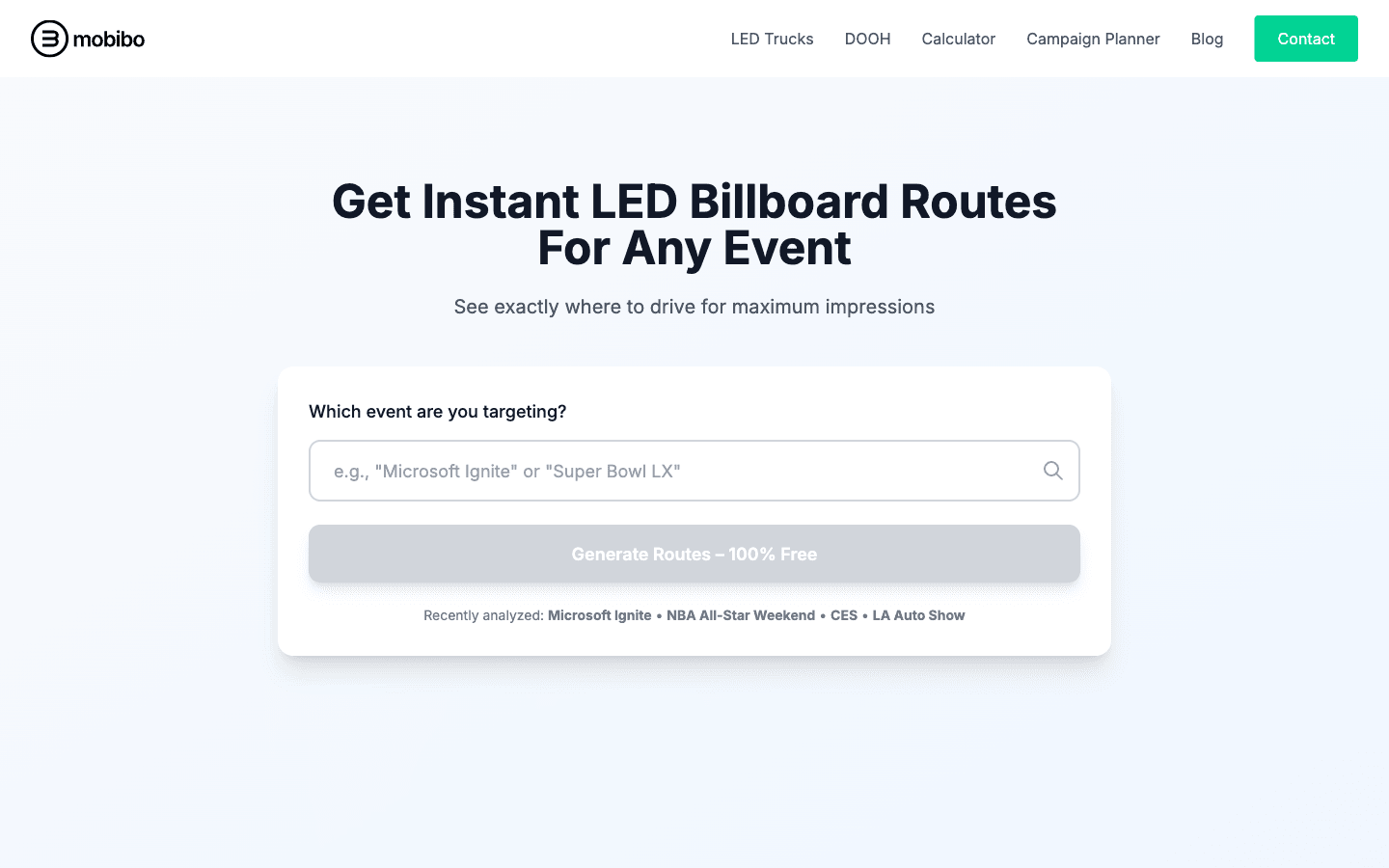LED Truck Campaign Platform: Campaign planner