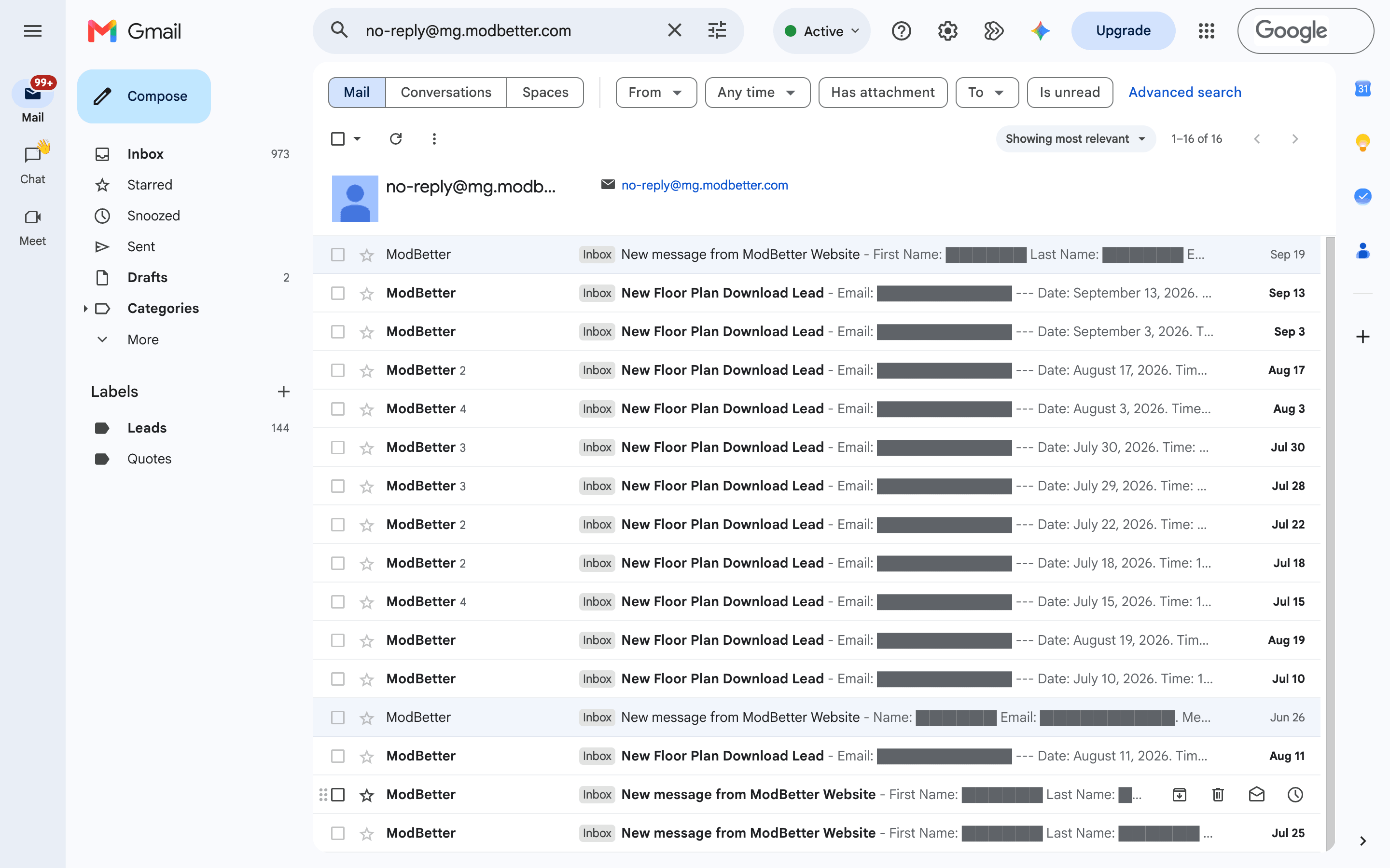 Container Lead Generation: Lead alerts